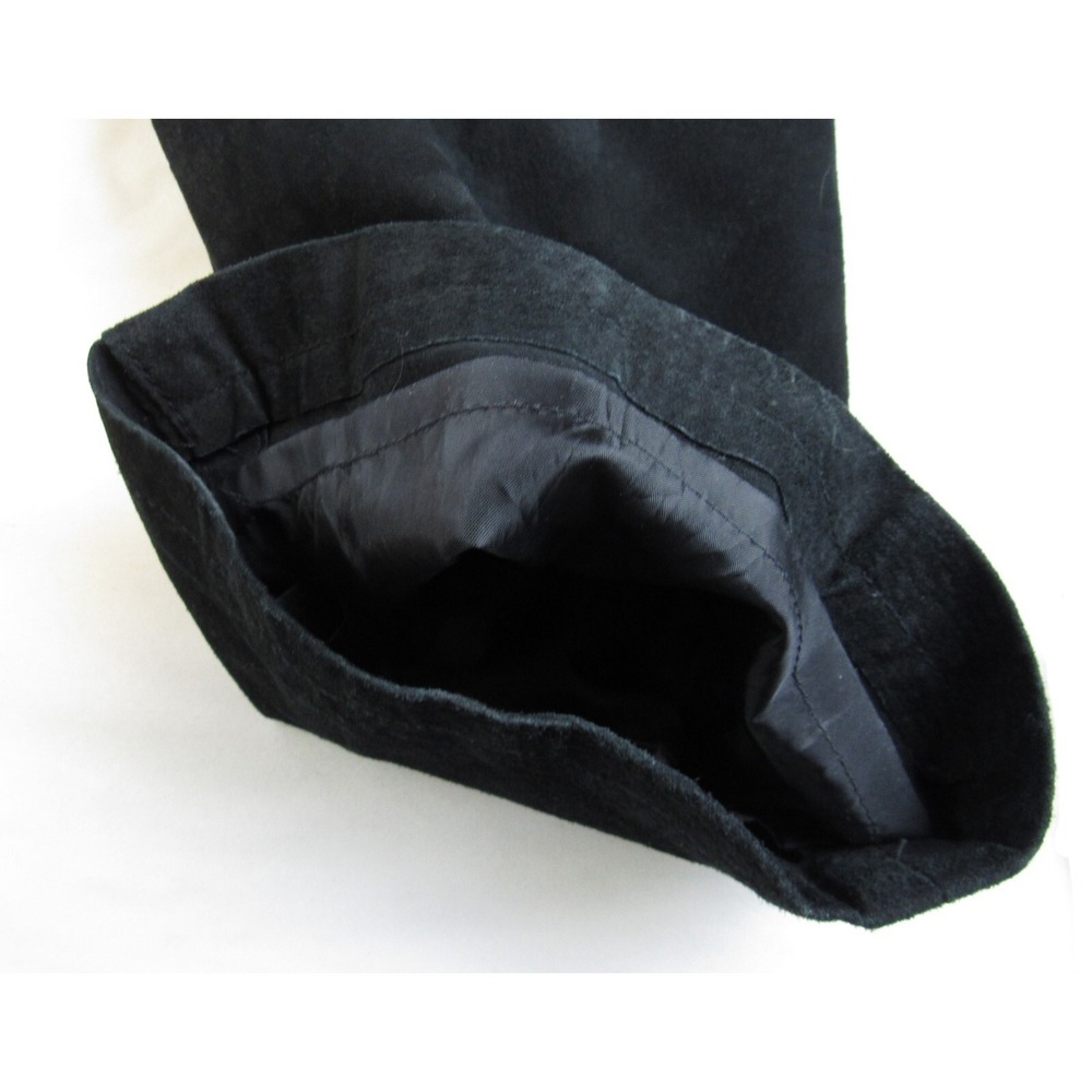 Lee Jeans Black One True Fit 100% Leather Suede Bootcut Lined Women Size 13/14 - Picture 6 of 8